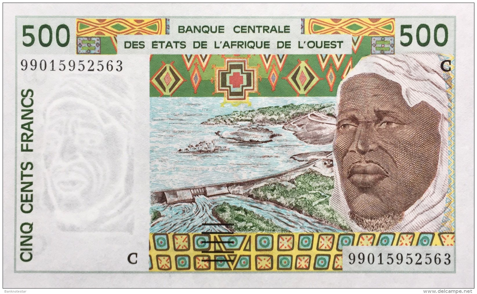 West African States 500 Francs, P-310Cj (1999) UNC - BURKINA FASO - West African States