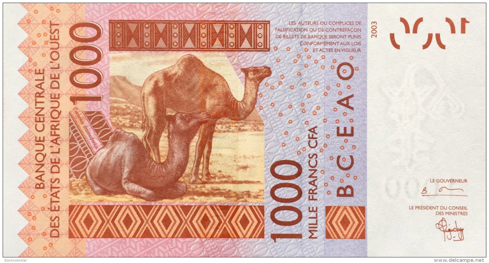 West African States 1.000 Francs, P-815Ta (2003) UNC - TOGO - États D'Afrique De L'Ouest