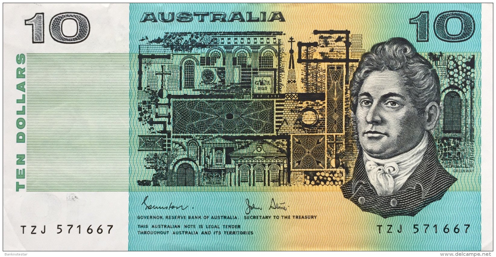 Australia 10 Dollars, P-45d (1983) XF/VF - 1974-94 Australia Reserve Bank