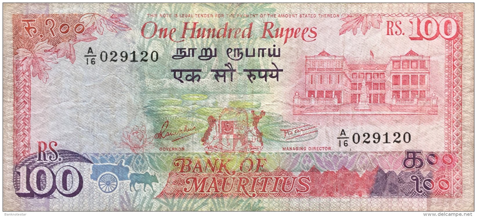 Mauritius 100 Rupees, P-38 (1986) Fine - Mauritius