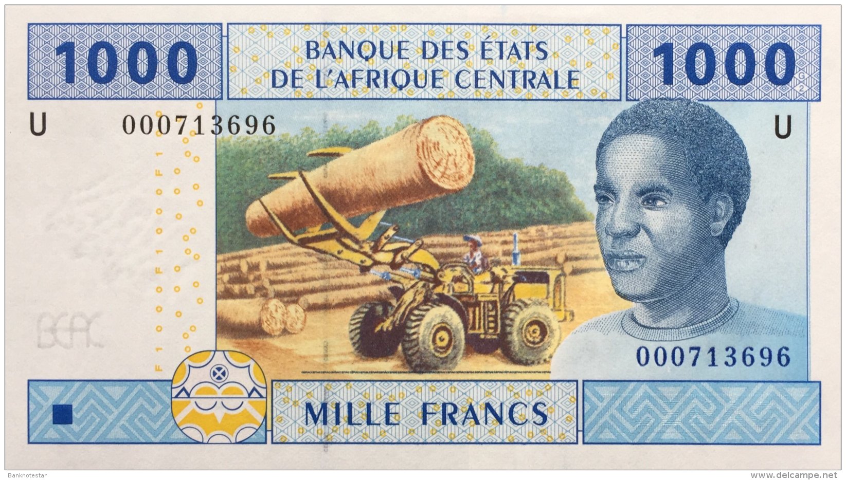 Central African States 1.000 Francs, P-207U (2002) UNC - CAMEROUN ISSUE - Central African States