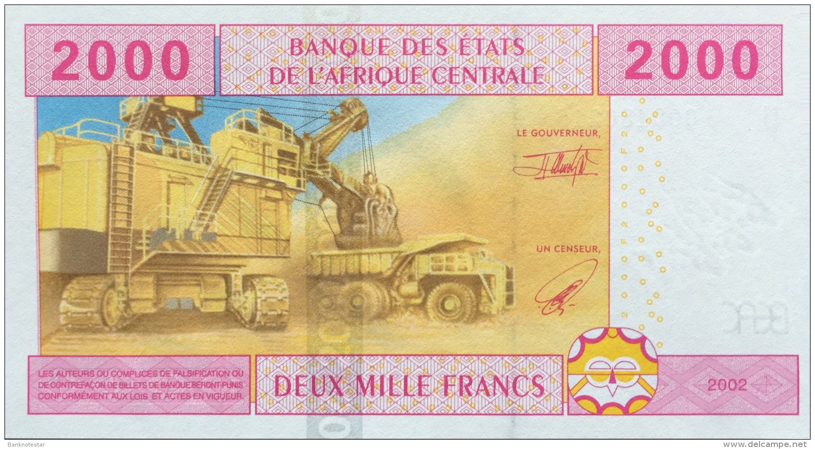 Central African States 2.000 Francs, P-208U (2002) UNC - CAMEROUN ISSUE - Zentralafrikanische Staaten