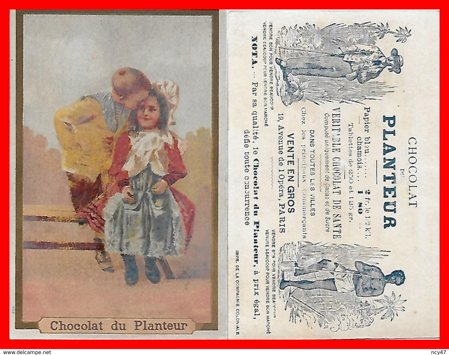 CHROMOS. Chocolat DU PLANTEUR (Paris).  Le Petit Bisou...S212 - Autres & Non Classés