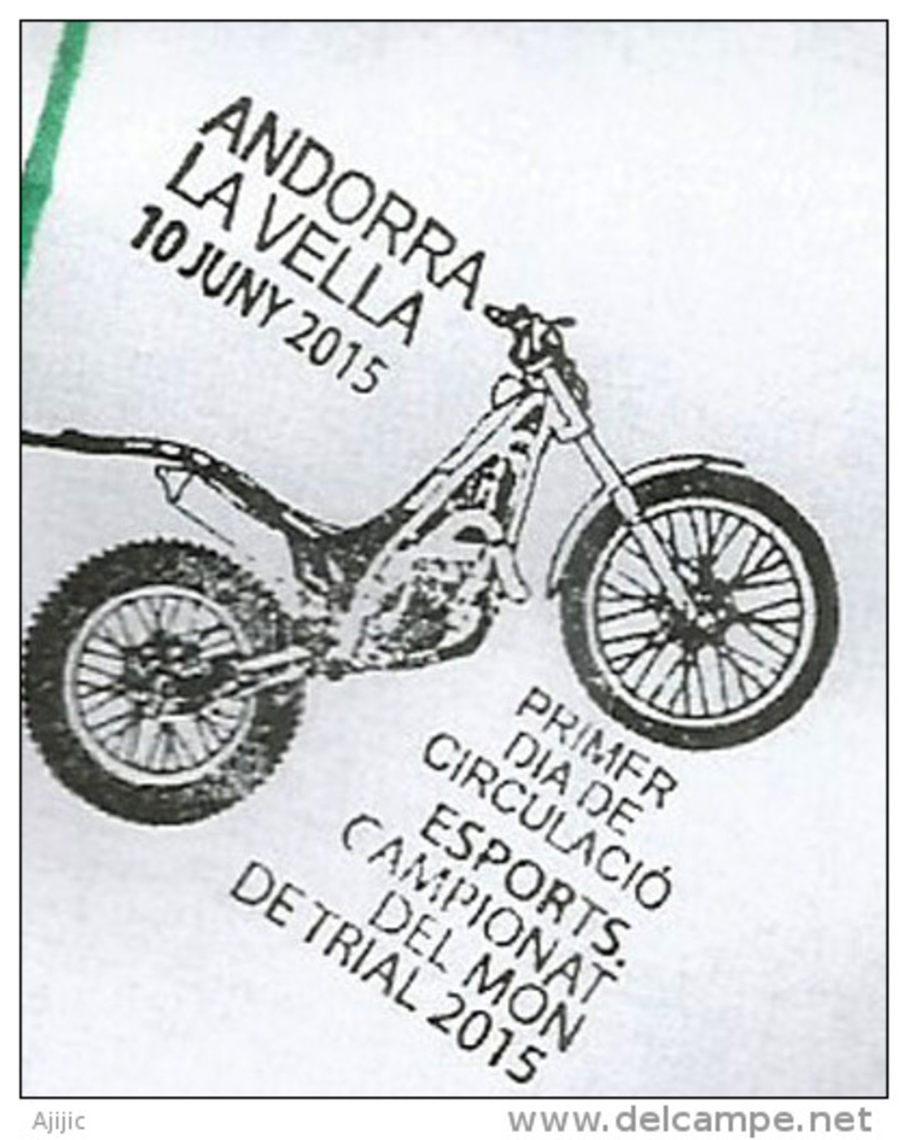 ANDORRA.CHAMPIONNAT DU MONDE DE VTT ET TRIAL 2015, 1 Er Jour Circulation , Sur Lettre Adressée En Espagne - BMX