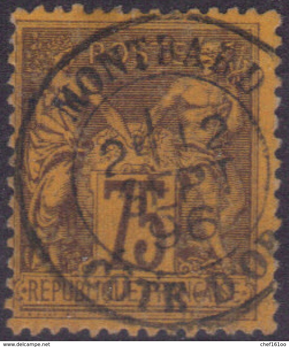 Montbard (Cote D'Or) : Cachet à Date Type 18 Sur Sage N°99. - Autres & Non Classés