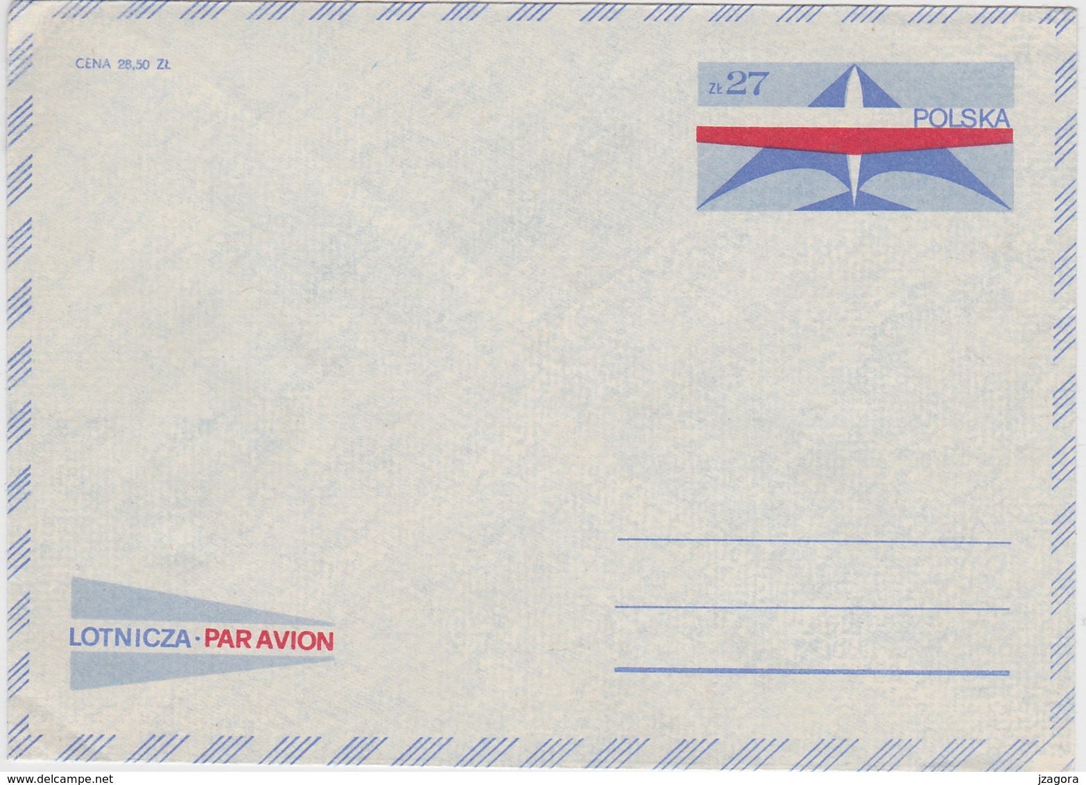 POLAND 1982 PRE-PAID Prepaid AIR-MAIL FLUGPOST COVER - Posta Aerea