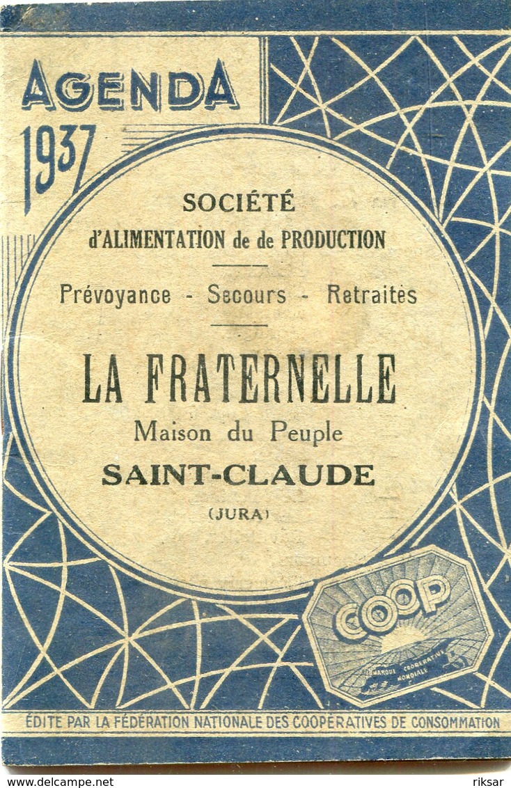 AGENDA 1939(LA FRATERNELLE) SAINT CLAUDE - Petit Format : 1921-40