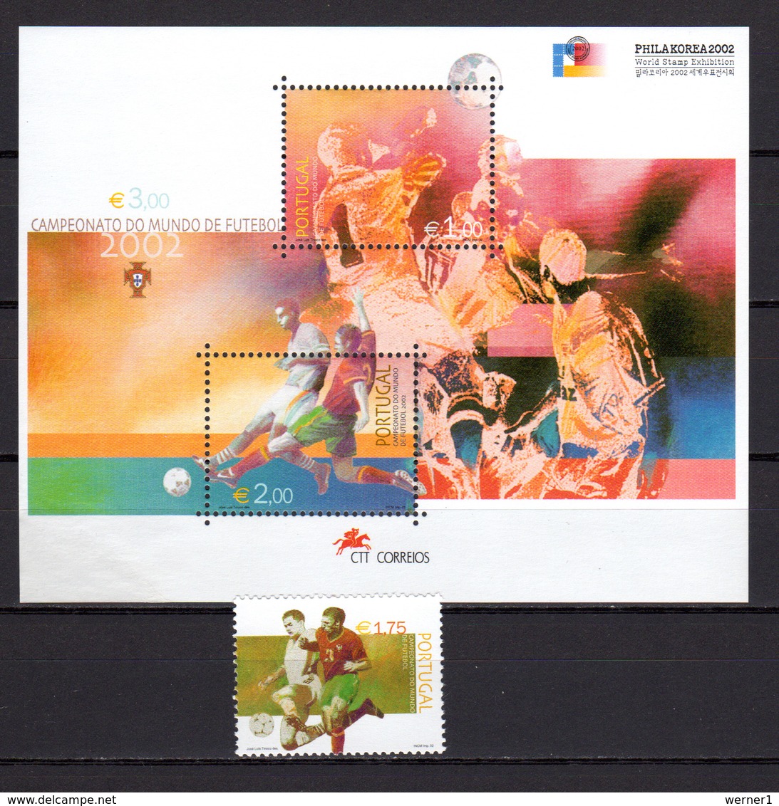 Portugal 2002 Football Soccer World Cup Stamp + S/s MNH - 2002 – South Korea / Japan
