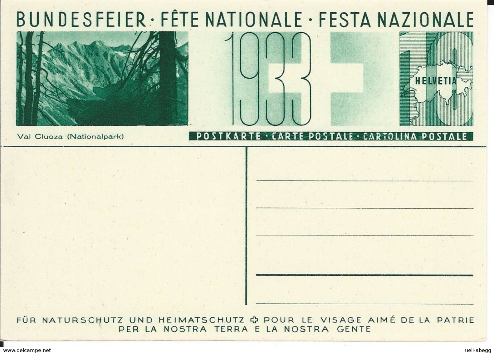 Bundesfeier-Postkarte SBK 57p * - Ganzsachen