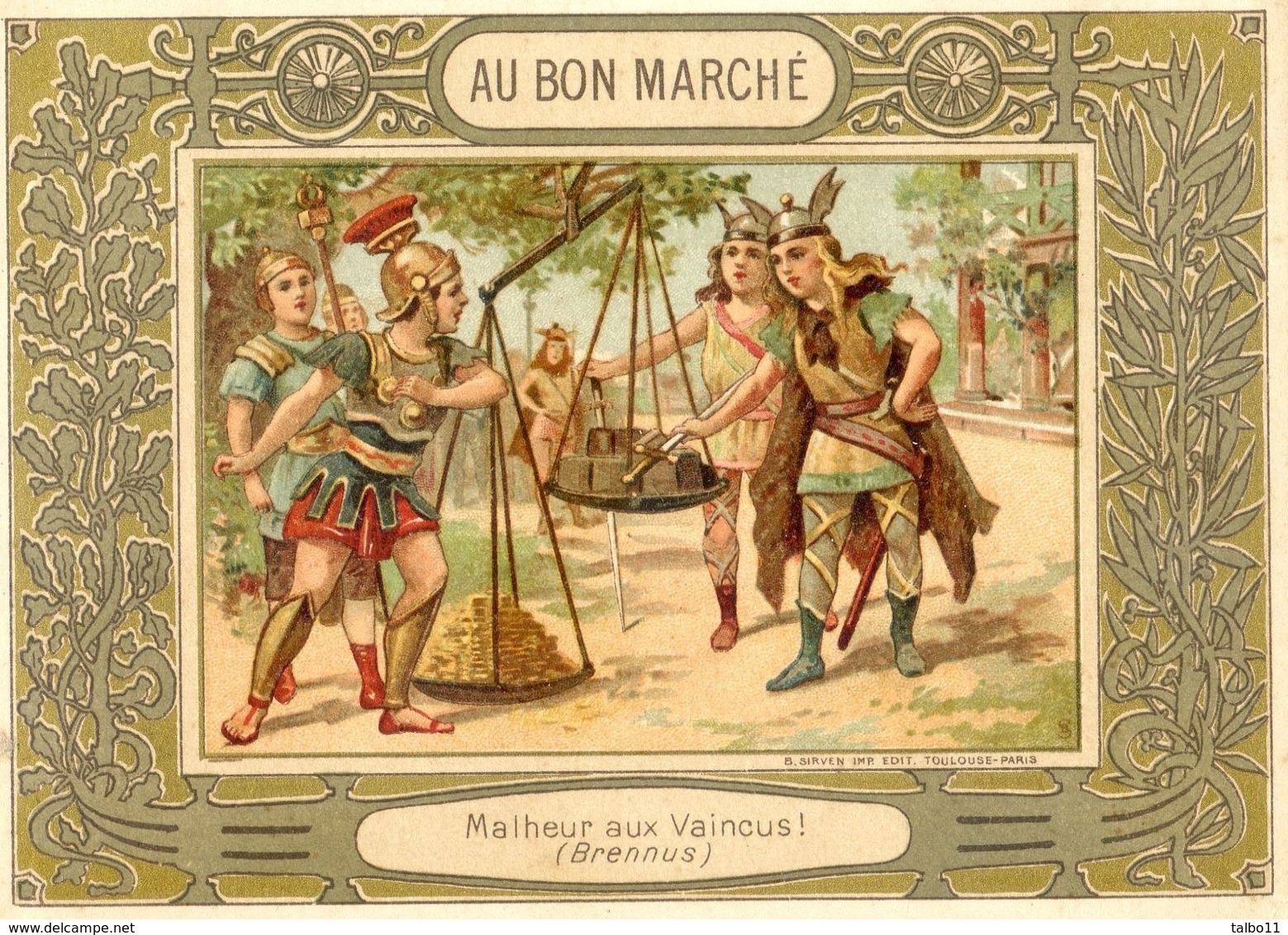 Lot De 5 Chromos - Au Bon Marché , Maison Boucicaut - Eureka, Chevalier Assas, Brennus, Daumesnil, Bataille Fontenoy - Au Bon Marché