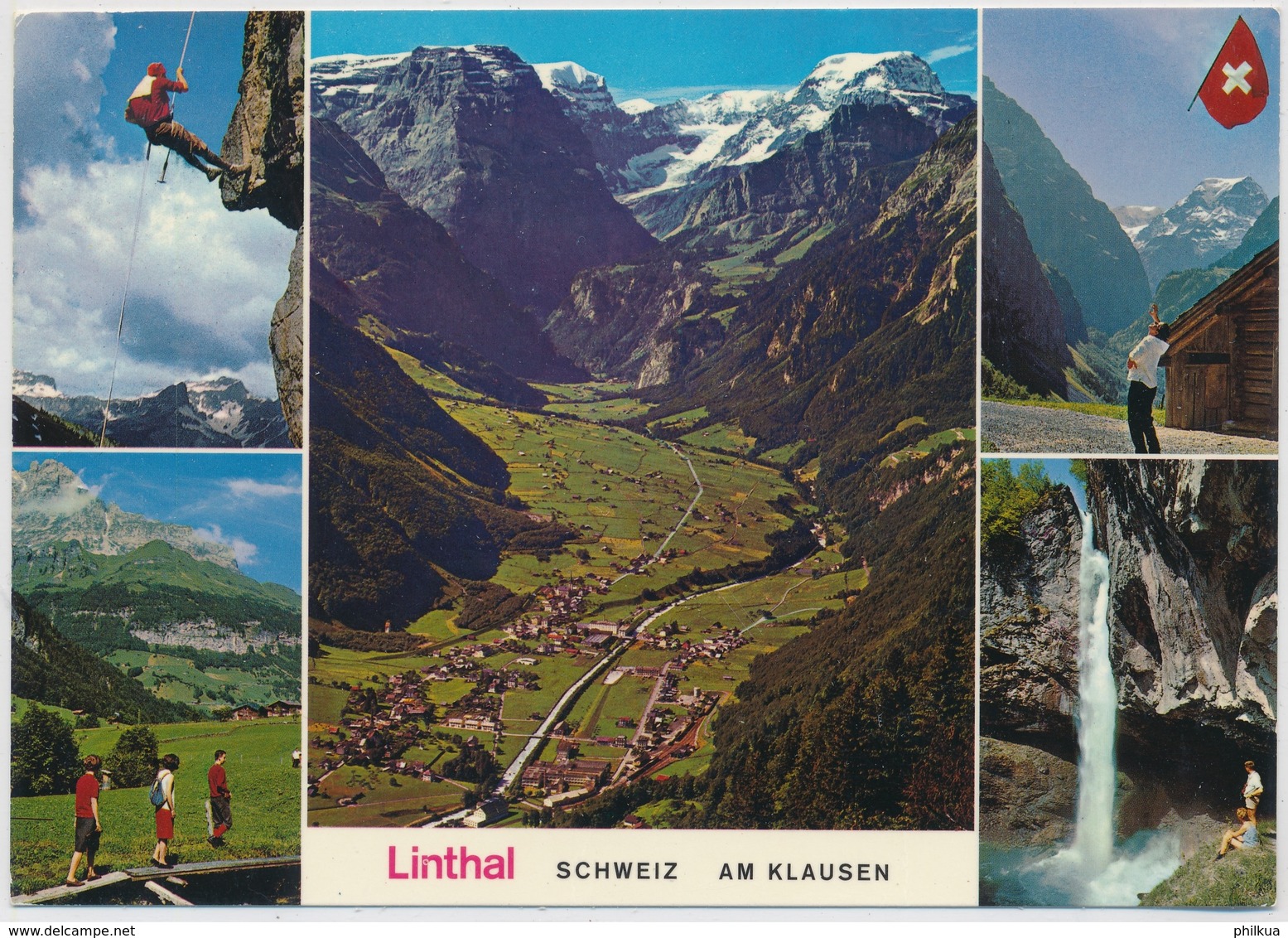 529 / 1008 Auf Ansichtskarte LINTHAL Gestempelt Mit Bahnpoststempel LINTHAL SBB - Chemins De Fer