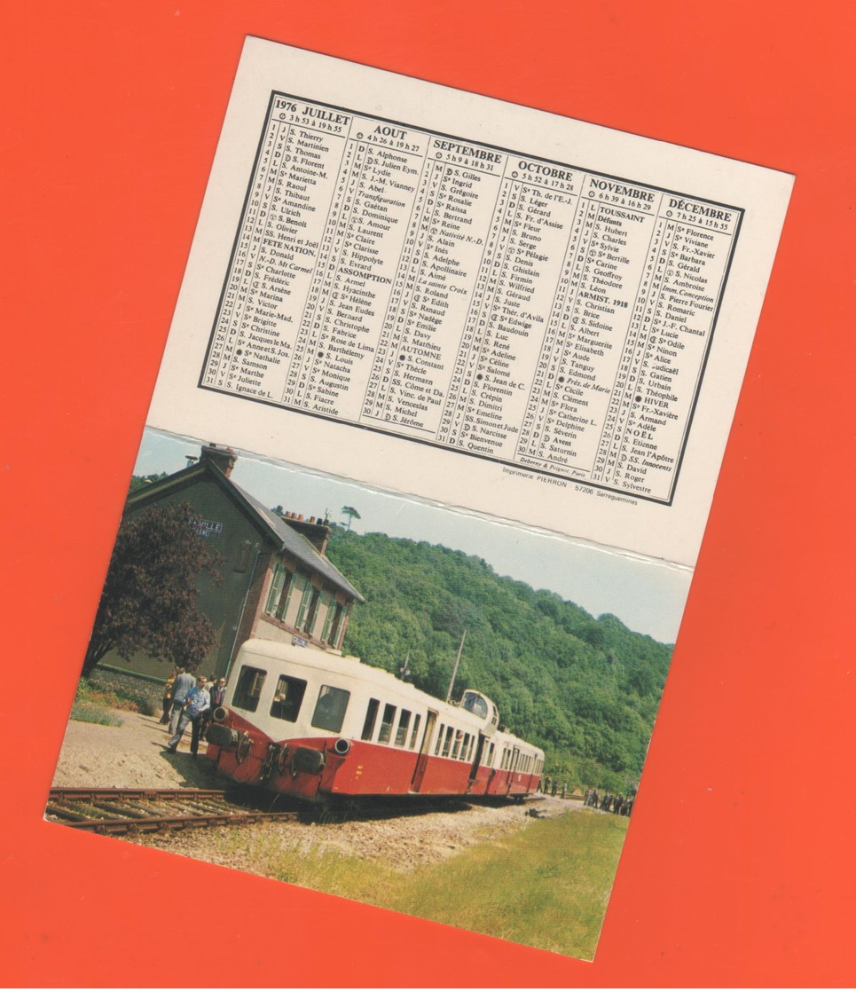 ET/A/ CALENDIER 1976 CERCLE PARISEIN C O P E F TRAIN SPECIAL LIGNE FECAMP DIEPPE   / Autorail - Petit Format : 1971-80