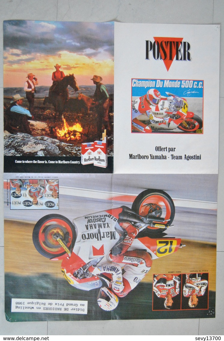 Poster Moto Champion Du Monde 500 Cc - Moto Revue - Offert Par Marlboro Yamaha - Team Agostini - Affiches