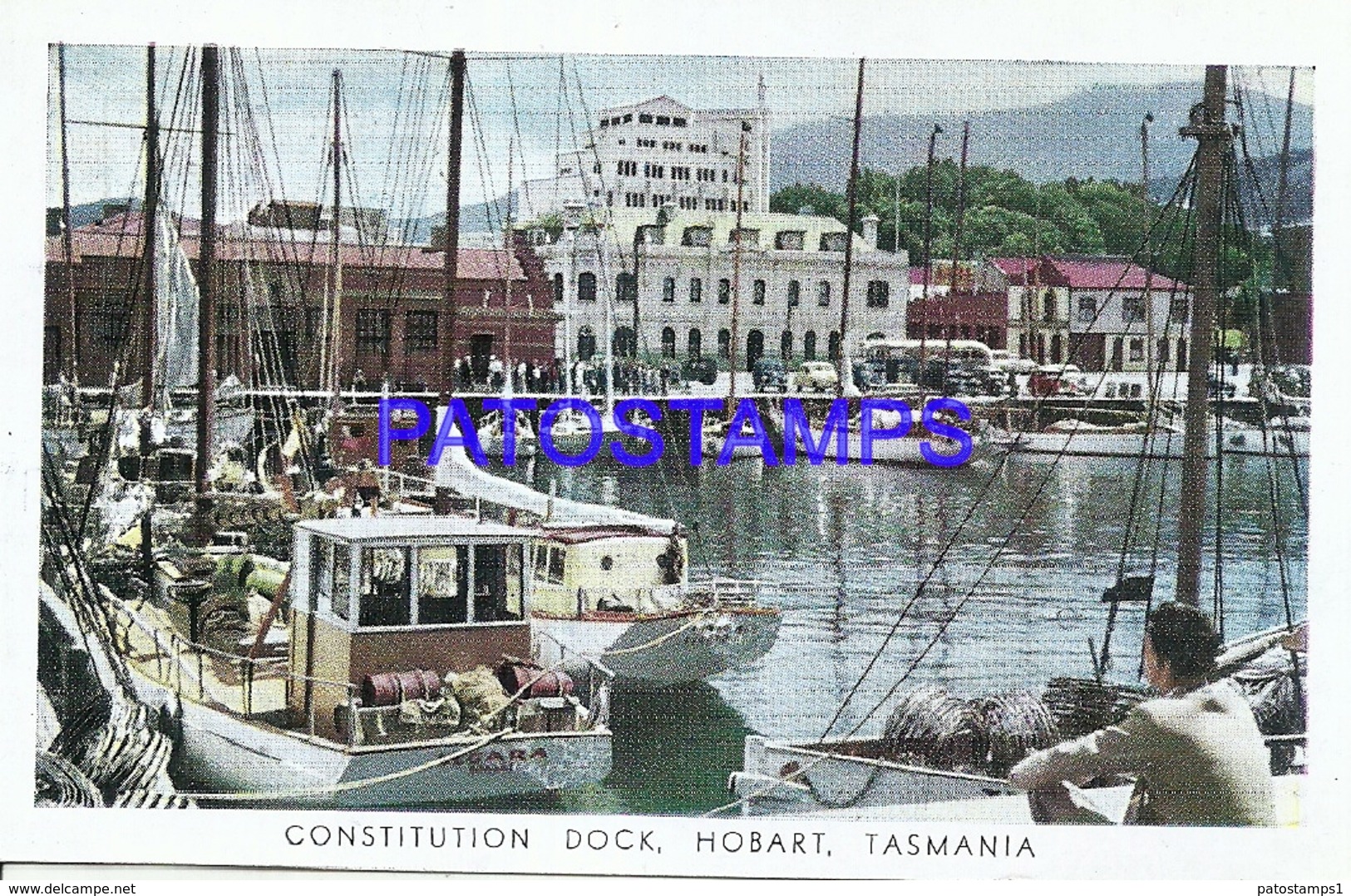 95367 TASMANIA HOBART CONSTITUTION DOCK SHIP PUBLICITY COMMERCIAL PENTOTHAL SODICO ABBOTT  POSTAL POSTCARD - Publicité