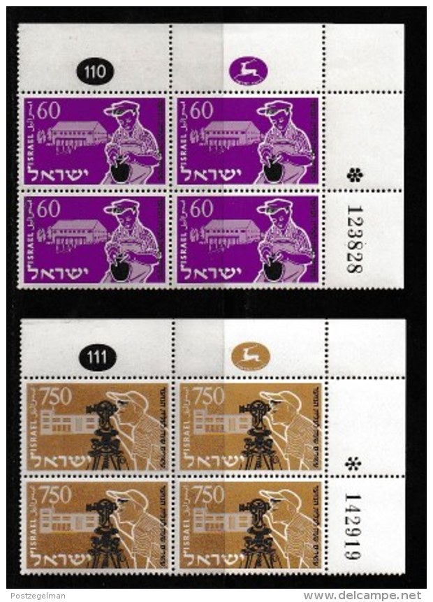ISRAEL, 1955, Mint Never Hinged Stamp(s), In Block(s) (6x4), Youth Immigration,  SG 104-109, X805, Without Tabs - Ongebruikt (met Tabs)