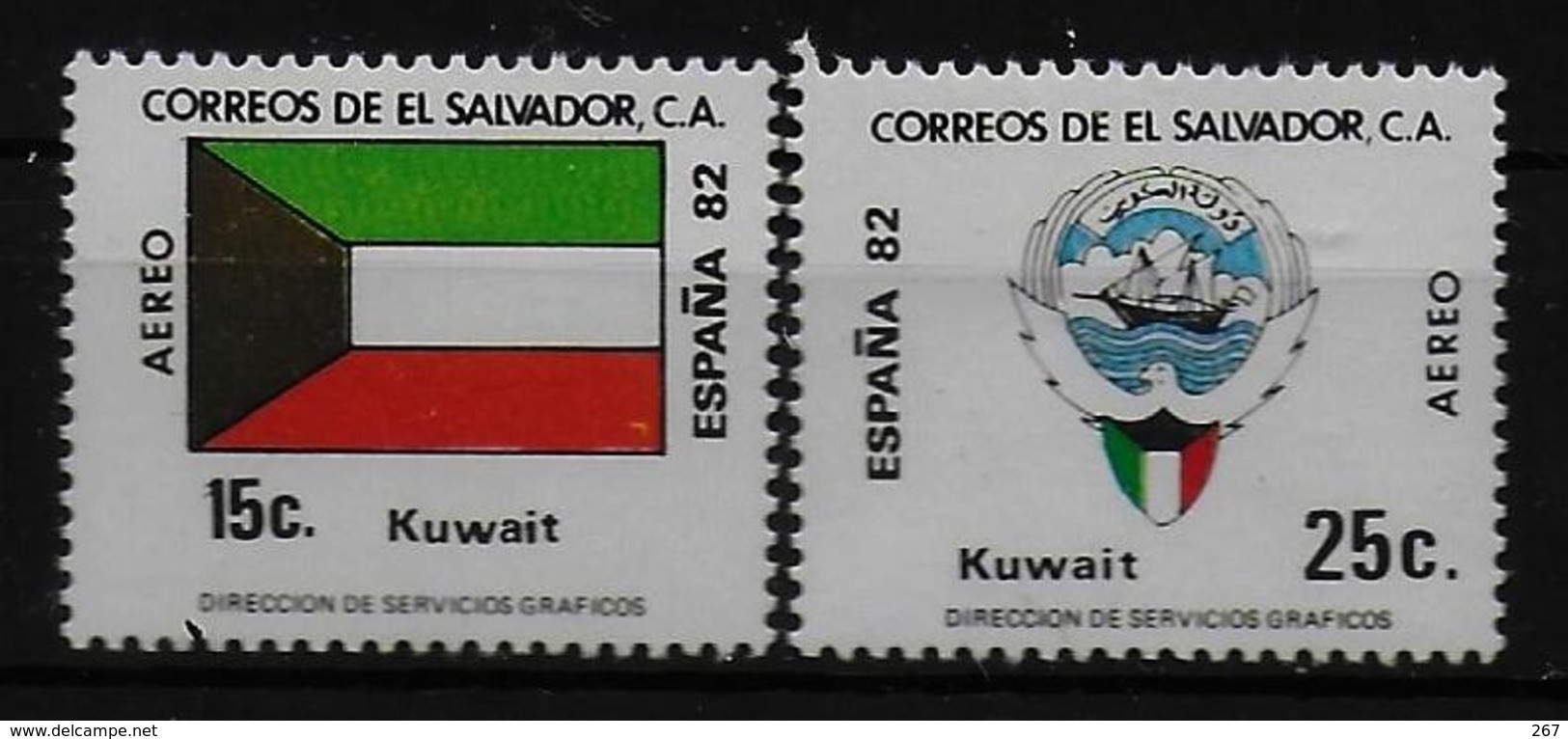 SALVADOR    PA  (  Koweit ) * *     Cup 1982     Football  Soccer Fussball   Drapeaux  Armoiries - 1982 – Spain