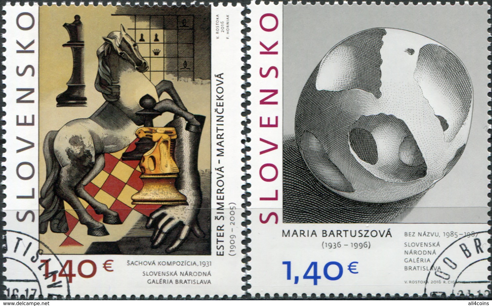 Slovakia. 2016. Art (CTO) Set Of 2 Stamps - Used Stamps