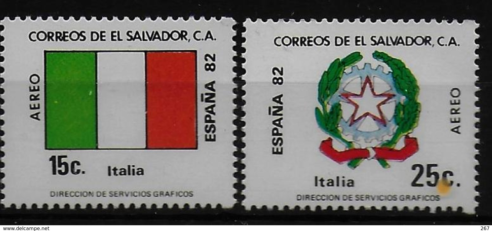 SALVADOR    PA  (  Italie ) * *     Cup 1982     Football  Soccer Fussball   Drapeaux  Armoiries - 1982 – Espagne