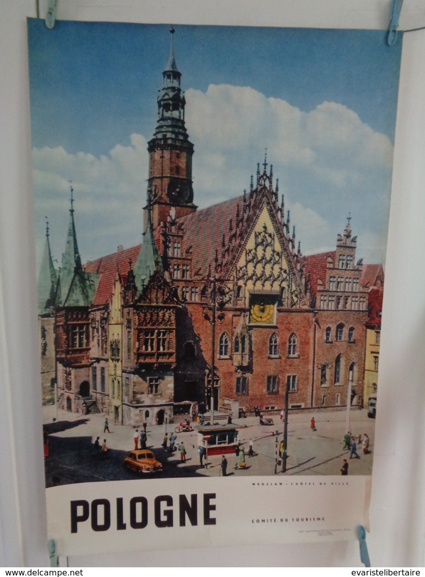 AFFICHE : POLOGNE ,Wroclaw ,l'hotel De Ville  , H 97,5 L 64,5 - Affiches