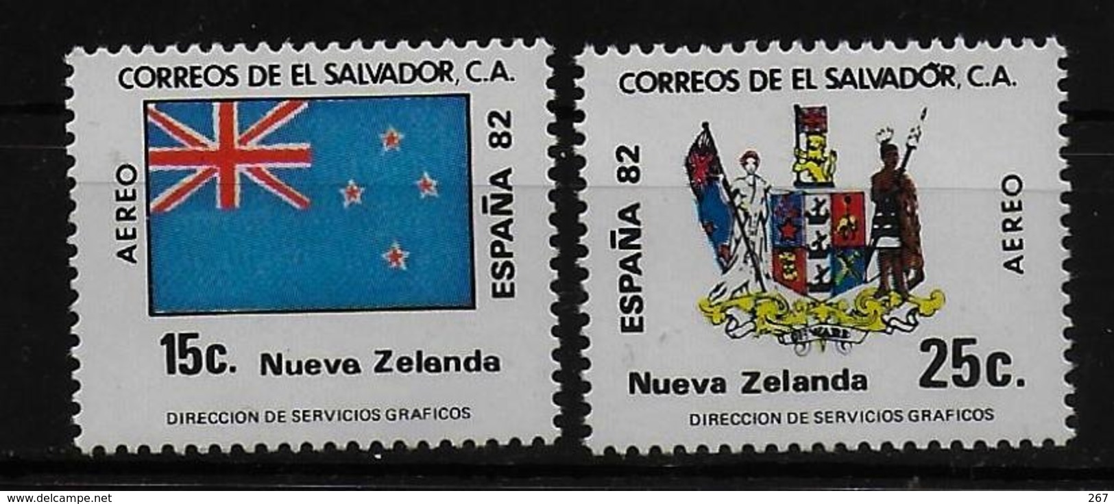 SALVADOR    PA  (  Nouvelle Zelande ) * *     Cup 1982     Football  Soccer Fussball   Drapeaux  Armoiries - 1982 – Spain