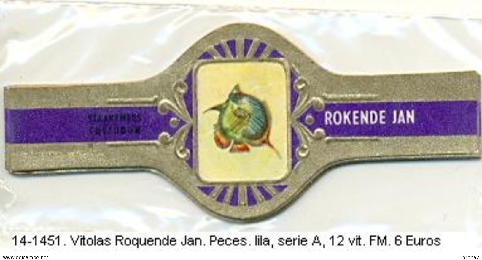 Vitolas Roquende Jan. Peces. Lila,  Serie A. F.m.- REF. 14-1451 - Cigar Bands