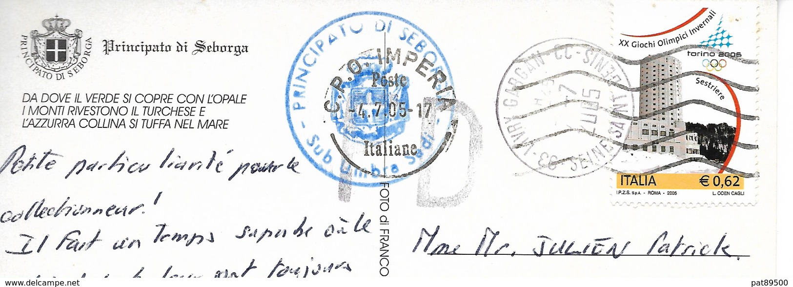 ITALIE / PRINCIPAUTE De SEBORGA / CPM 16X11 Voyagée 2005 Avec Oblitération Spéciale + Tampon FD /  Carte Altérée !!! - Other & Unclassified