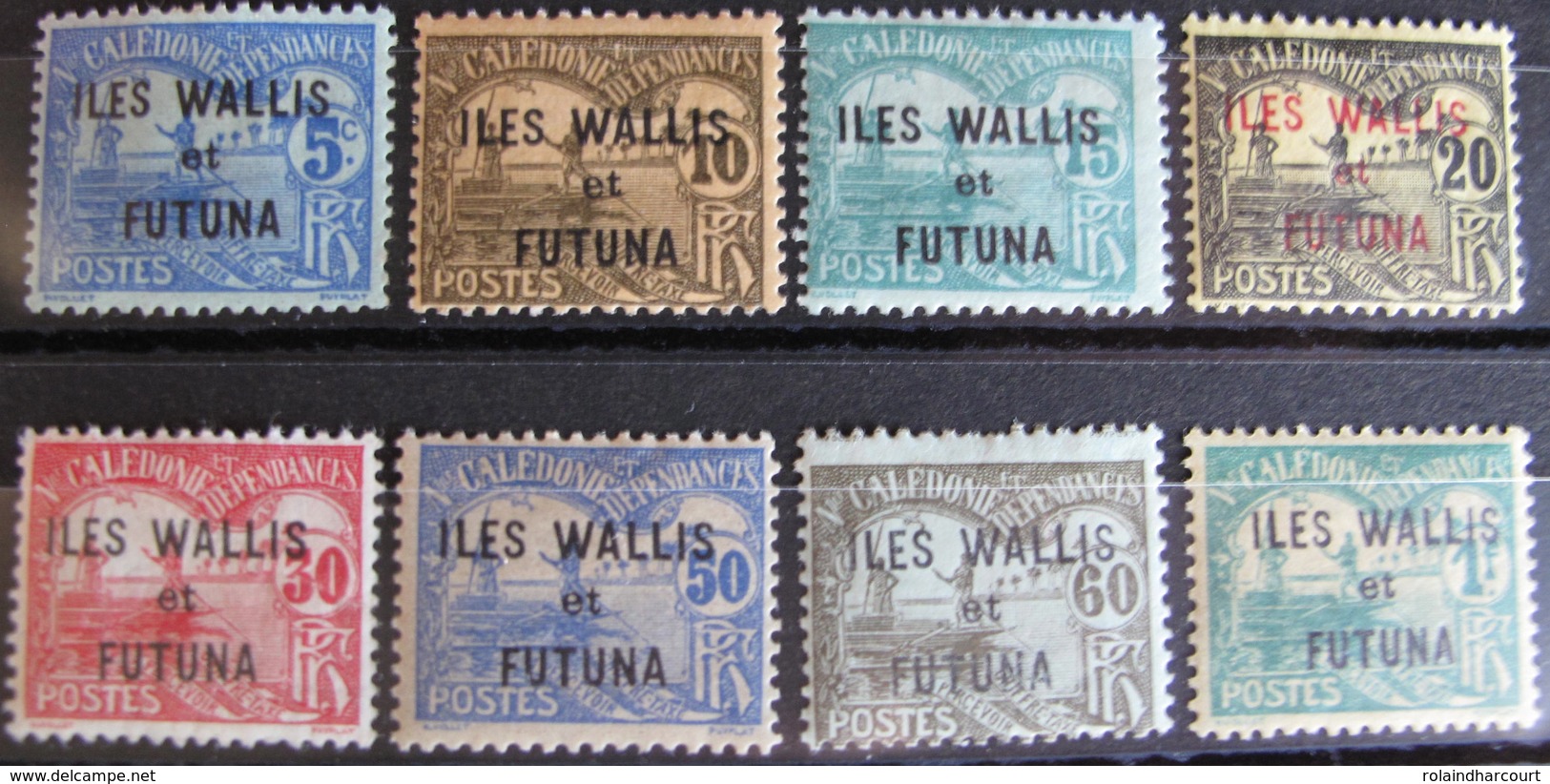 LOT R3586/1099 - 1920 - COLONIES FR. - WALLIS ET FUTUNA - TIMBRES TAXE N°1 à 8 NEUFS* - Cote : 17,00 € - Neufs