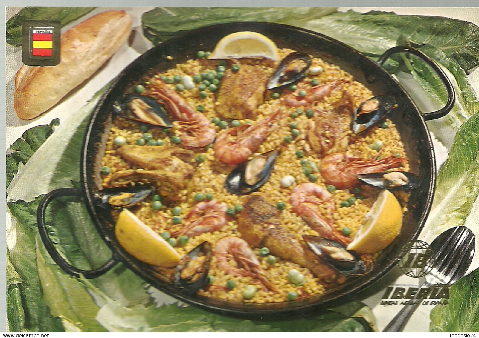 POSTAL LINEAS AEREAS IBERIA RECETAS DE  COCINA PAELLA - Recetas De Cocina