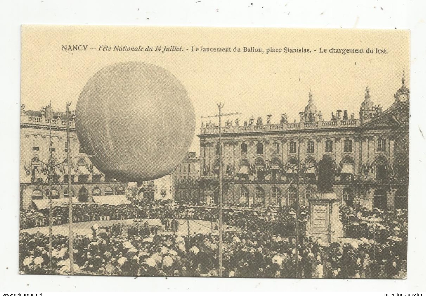 Reproduction De Cp, Ed. Cecodi , C'était La France , Le Lancement Du Ballon , Place Stanislas , 54 , Nancy - Montgolfières