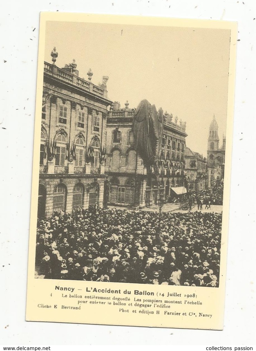 Reproduction De Cp, Ed. Cecodi , C'était La France , L'accident Du Ballon  , 54 , Nancy - Montgolfières