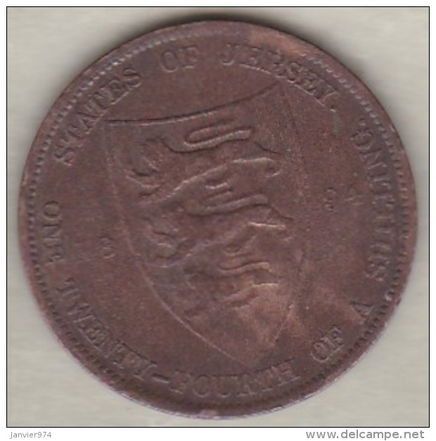 Jersey , 1/24 Shilling 1894. Victoria , Bronze , KM# KM# 7 - Jersey