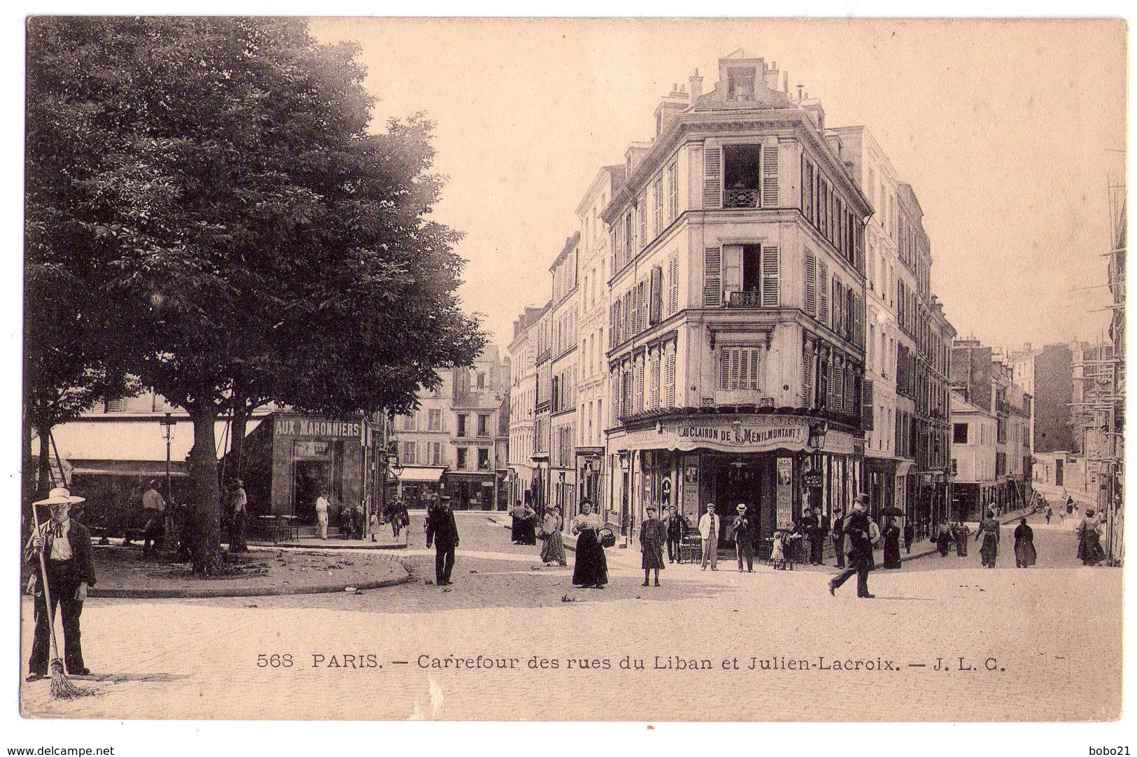 1860 - Paris ( 20e ) - Carrefour De La Rue Du Liban Et Julien Lacroix - J.L.C. - N°568 - - Arrondissement: 20