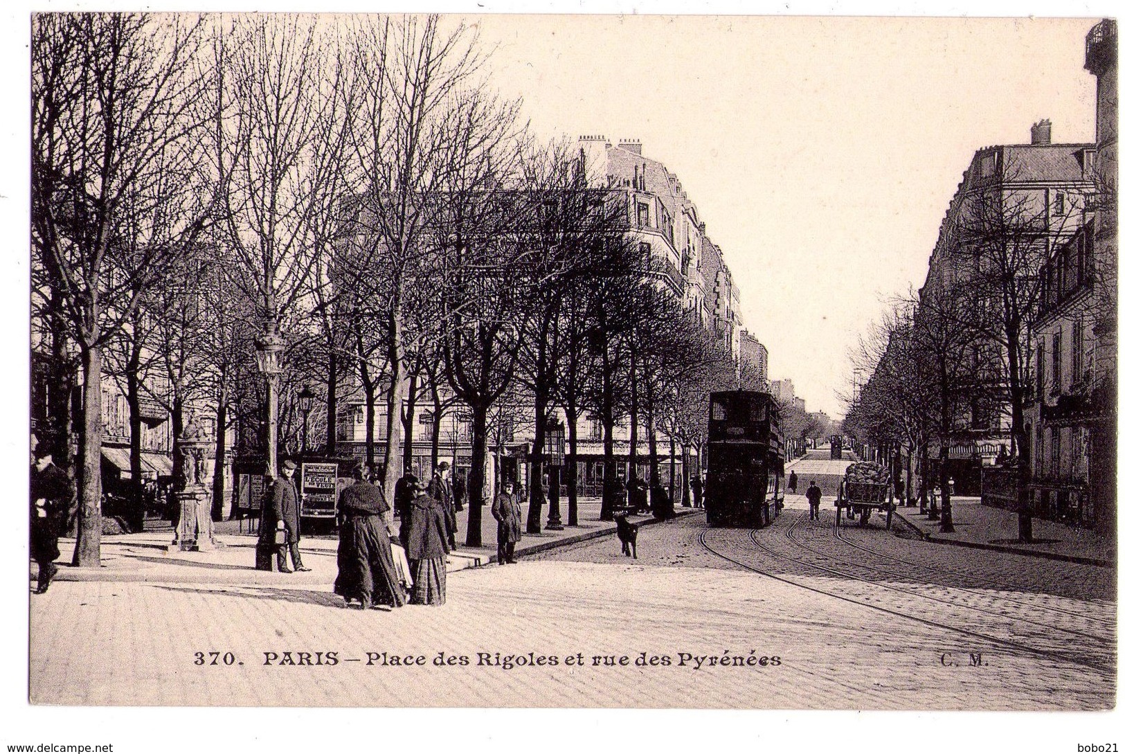 1861 - Paris ( 20e ) - Place Des Rigoles Et Rue Des Pyrénées - C.M. éd. - N°370 - - Arrondissement: 20