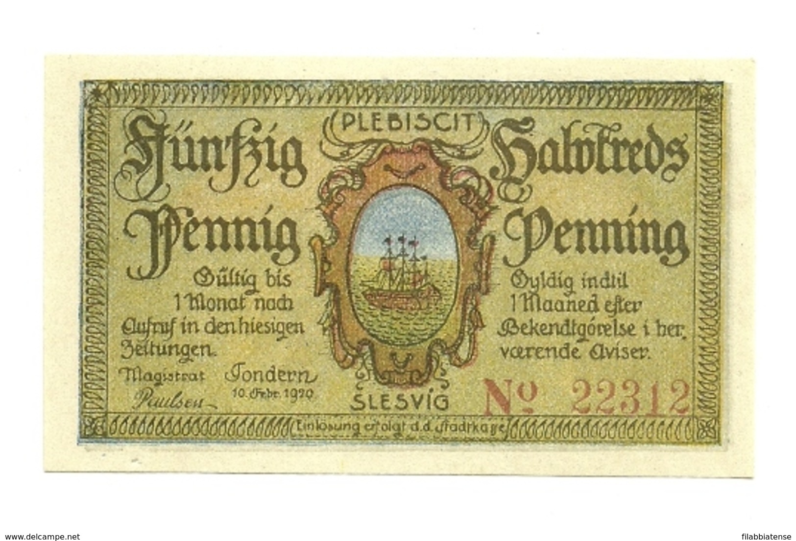 1920 - Germania - Slesvig Notgeld N37 - [11] Local Banknote Issues