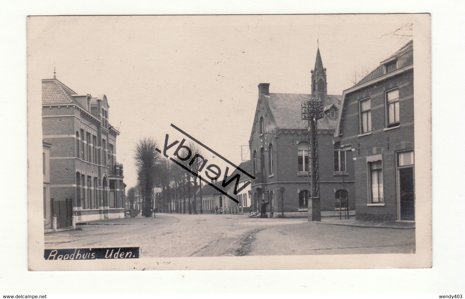 Uden - Dorp Met Raadhuis - Originele Foto - Uden