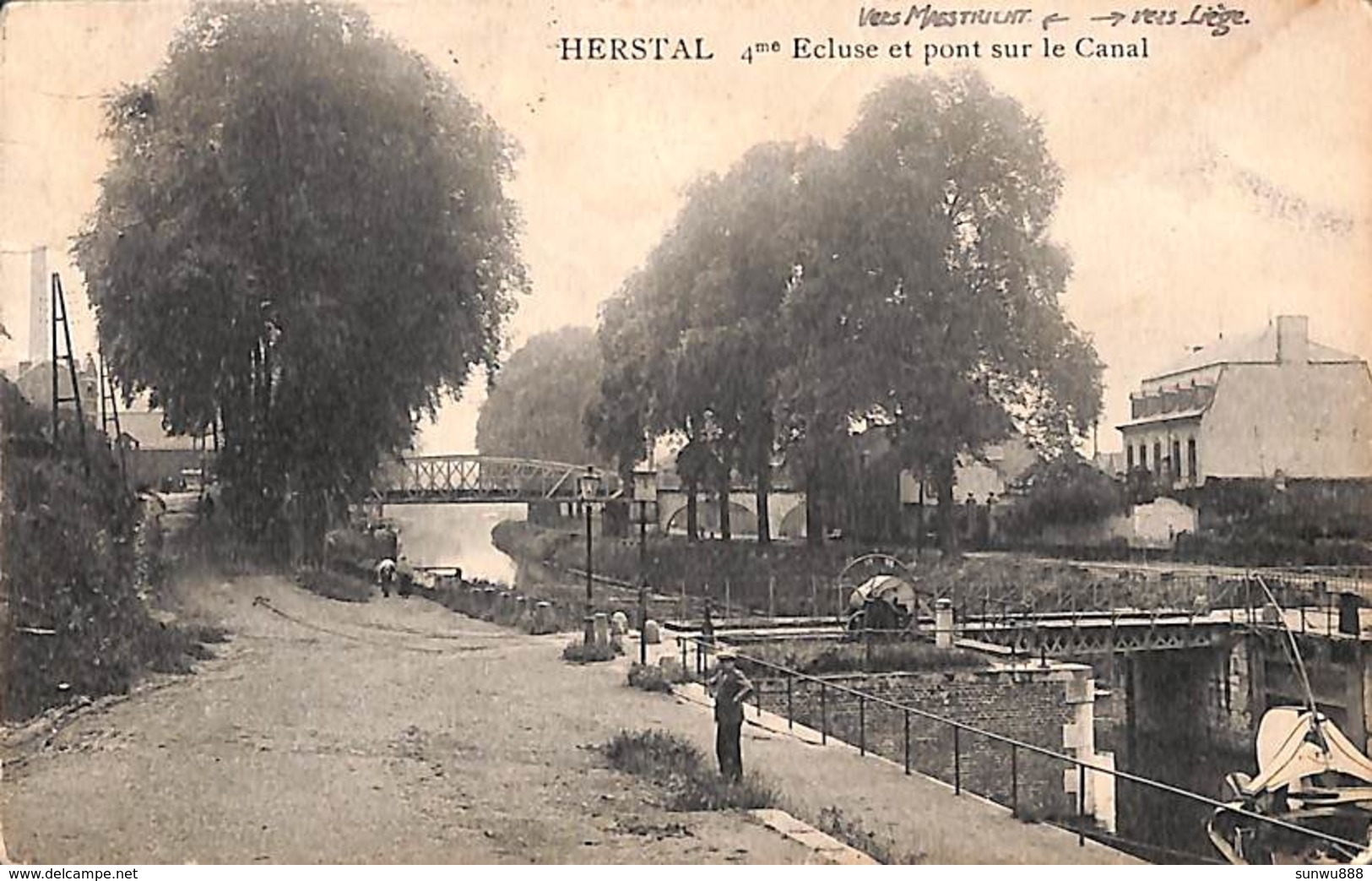 Herstal - 4 ème Ecluse Et Pont Sur Le Canal (animée, Edit.Ludewyck) - Herstal