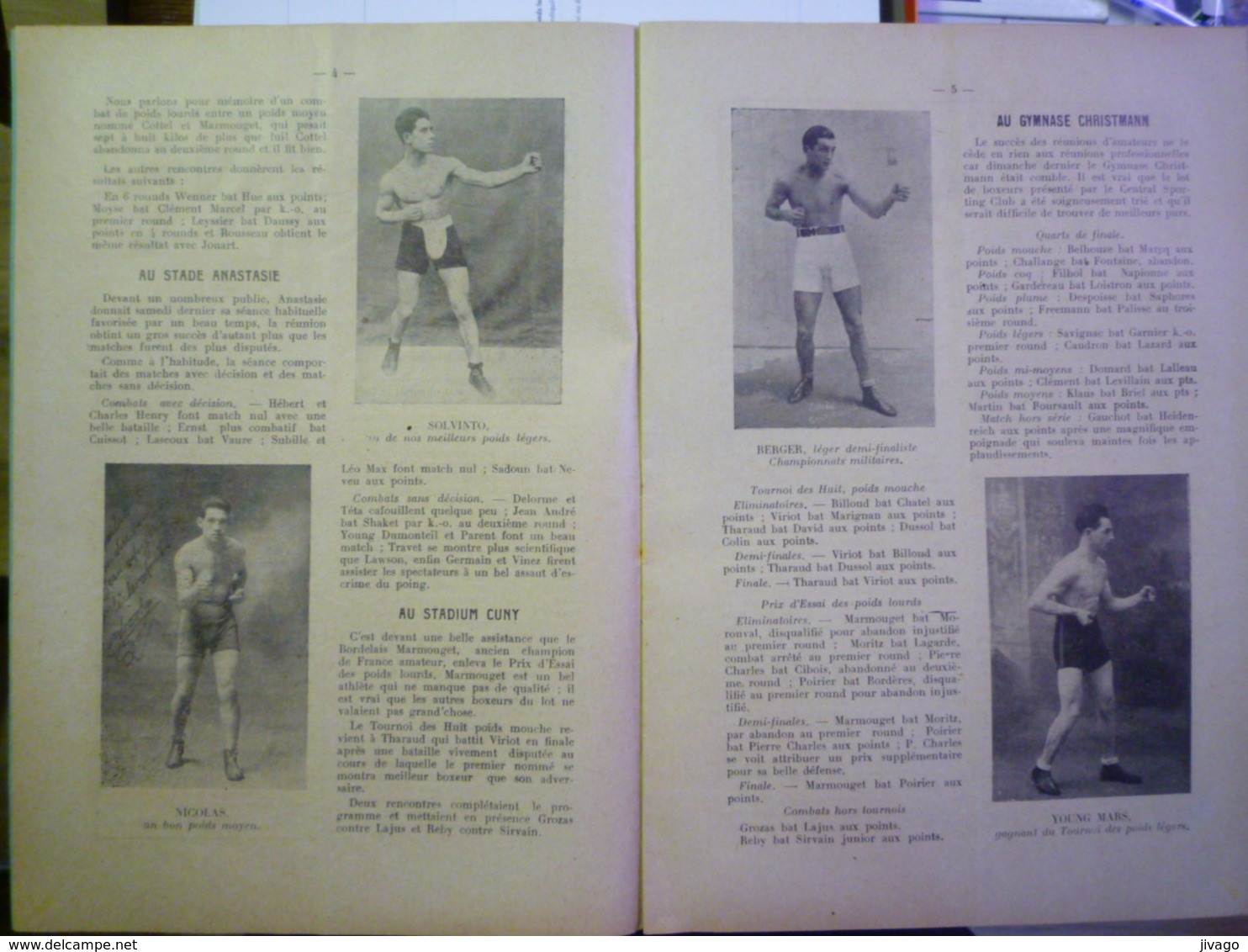 LA BOXE & LES BOXEURS  :  Revue N° 382 Du 30 Août 1922  (24 Pages)   - Other & Unclassified