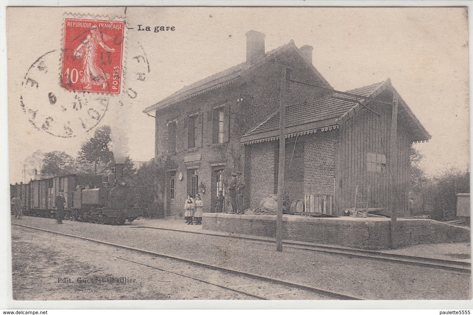 CPA- FROISSY - La Gare (Animée Train Locomotive Enfants Personnages) 1921 Dép60 TBE -2scans - Froissy
