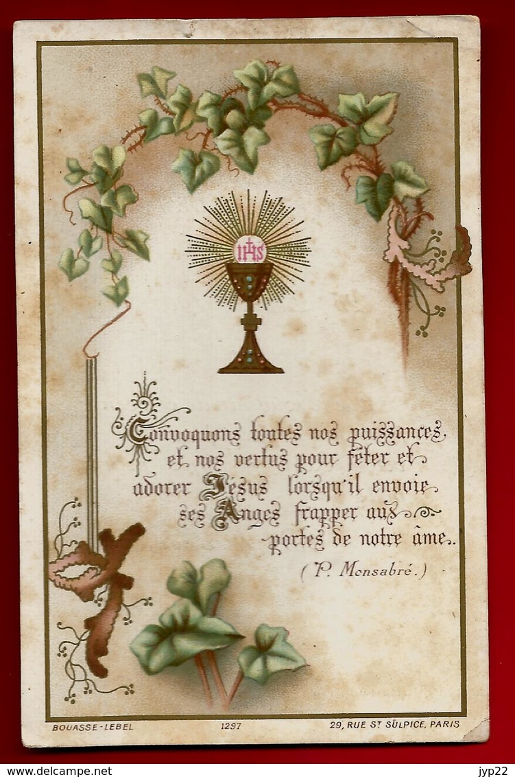 Image Pieuse Holy Card Souvenir Curé Prêtre Ch. Berthon Paroisse Saint Louis Grenoble 25-05-1902 Ed Bouasse Lebel 1297 - Devotion Images