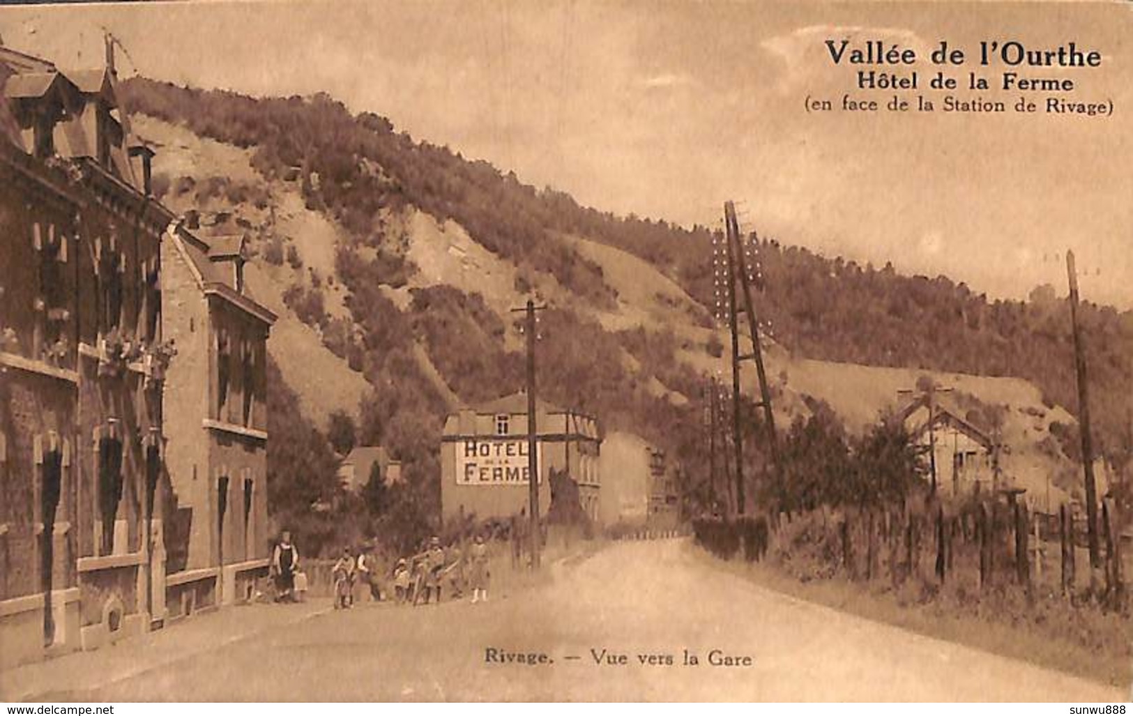 Rivage - Vue Vers La Gare - Hôtel De La Ferme (animée, Griffe Comblain-au-Pont) - Comblain-au-Pont