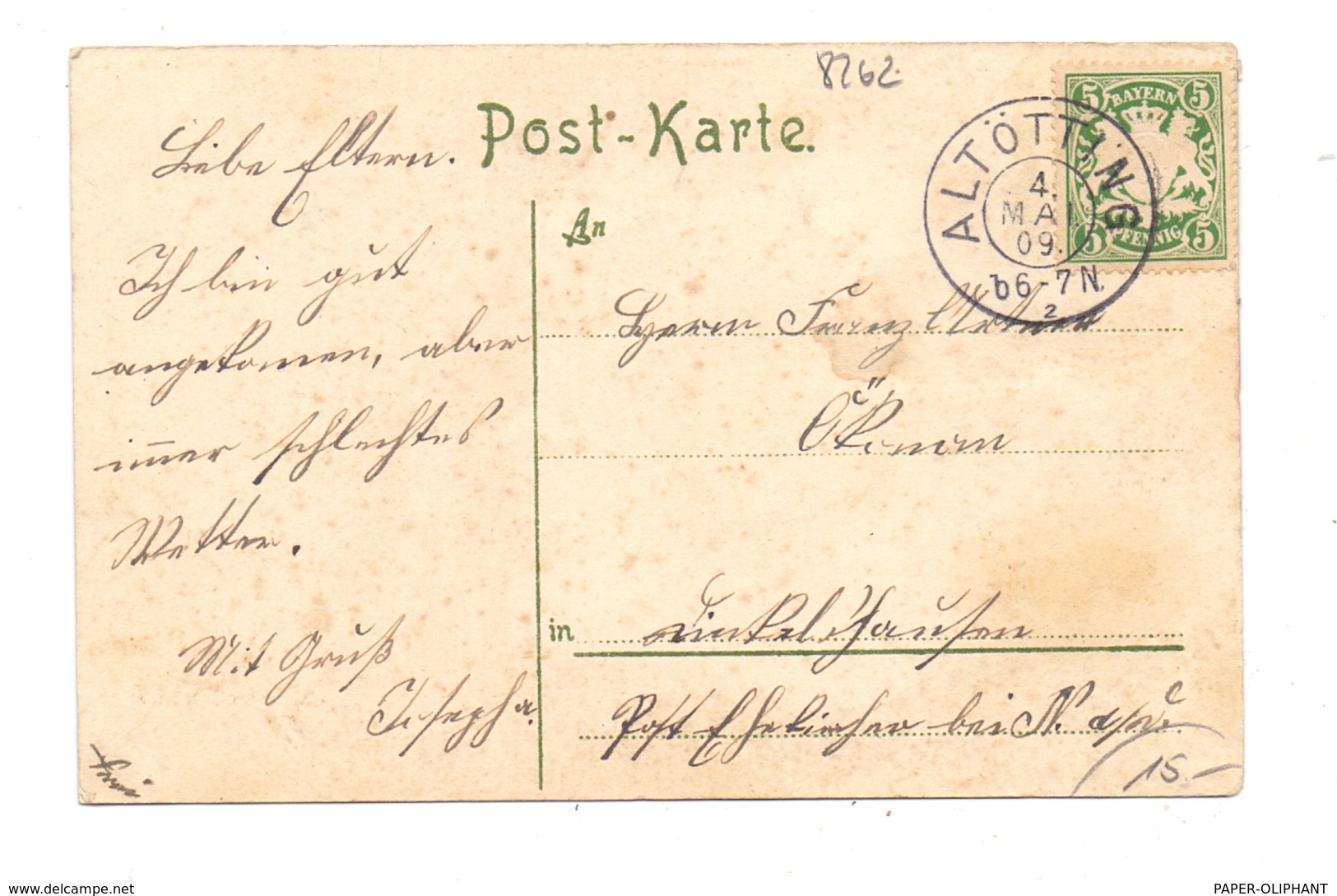 8262 ALTÖTTING, Wallfahrtsort, Mariendarstellung, Jugendstilornamente, 1909 - Altoetting