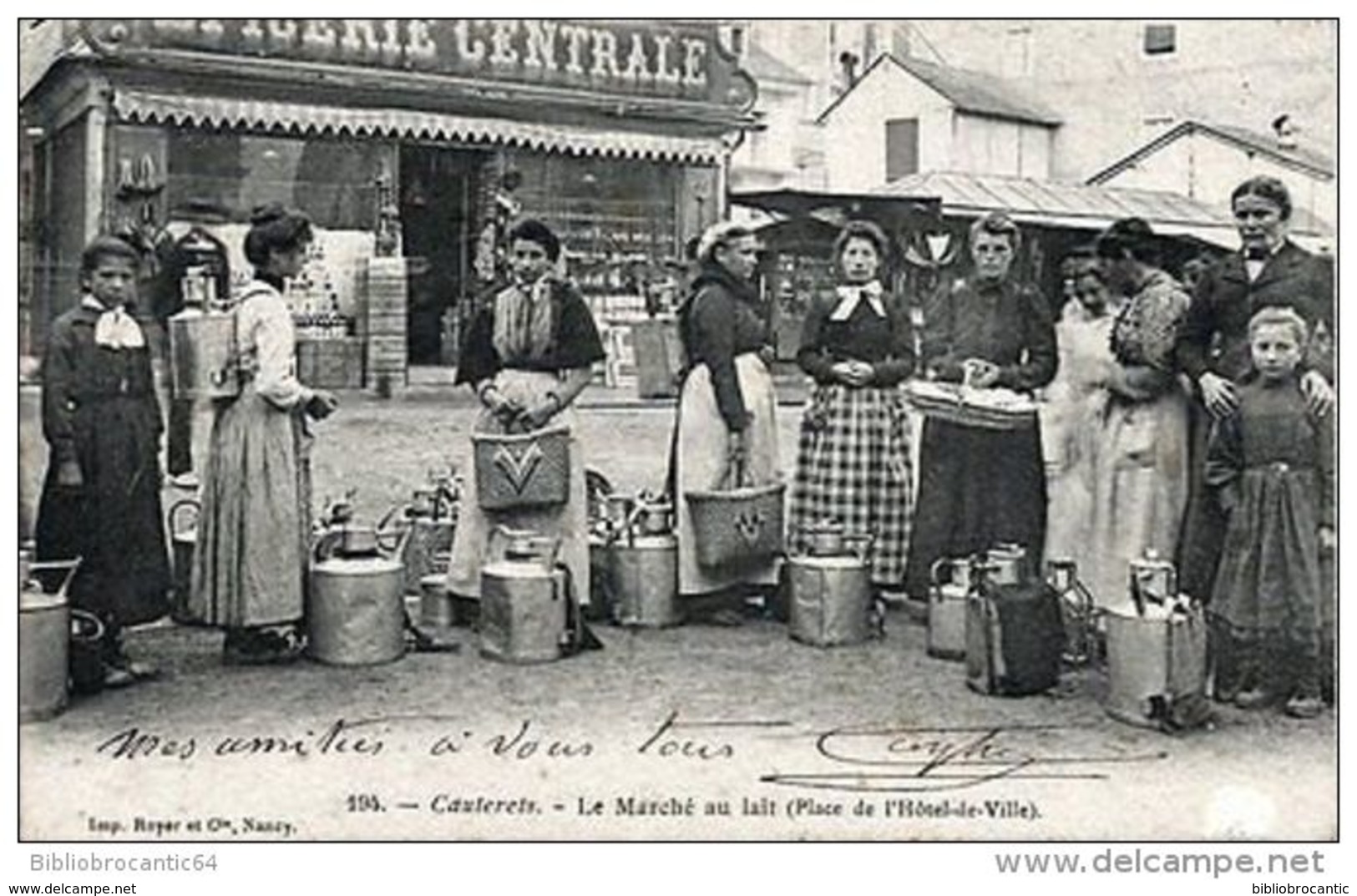 D65 Cpa Pionniére - CAUTERETS < LE MARCHE AU LAIT, PLACE DE L'HOTEL DE VILLE - Cauterets