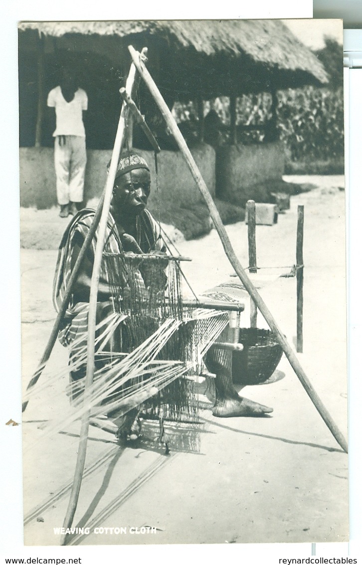 Africa, Ethnic, 'Weaving Cotton Cloth.' Real Photo Pc, Unused. - Non Classés