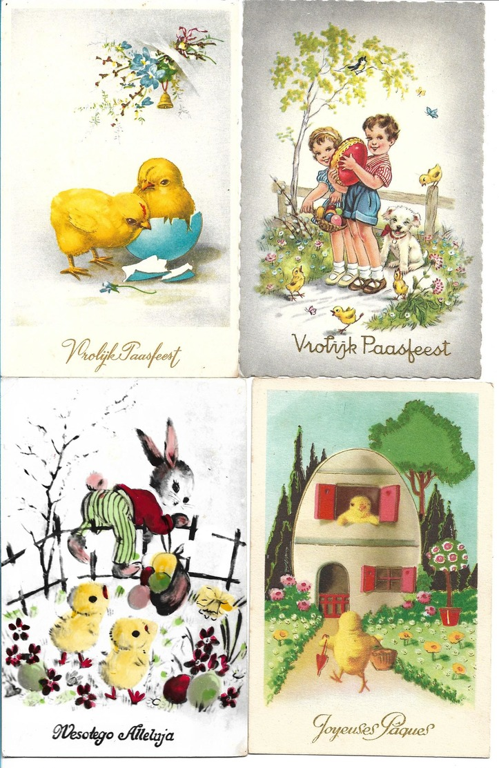 Lot De 15 Cp  Avec Des Poussins Et Des Oeufs  Joyeuses Paques  Voir Scan - 5 - 99 Cartes