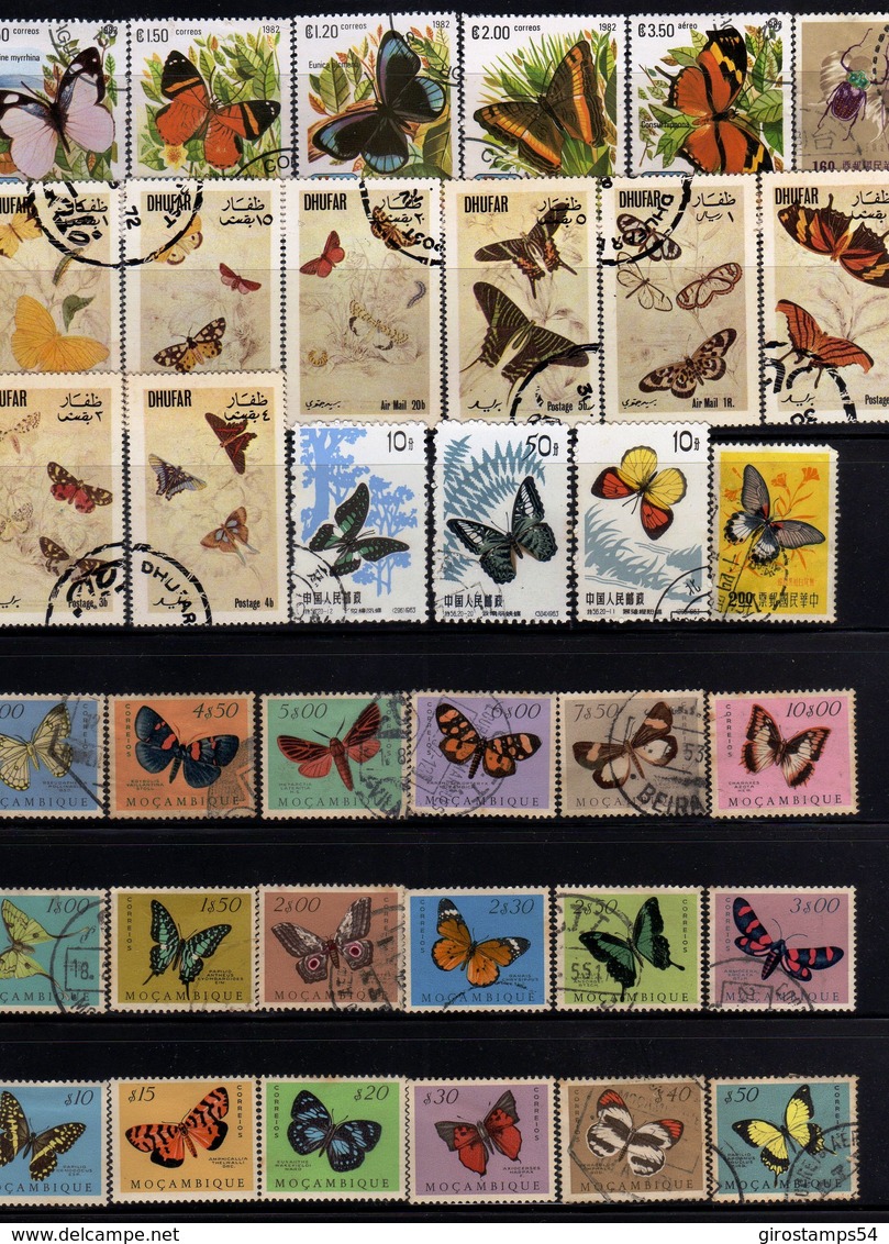 Girostamps54 - Precioso Lote De Sellos Mundiales De Mariposas - Butterflies​ - Papillons  El De La Imagen - Mariposas