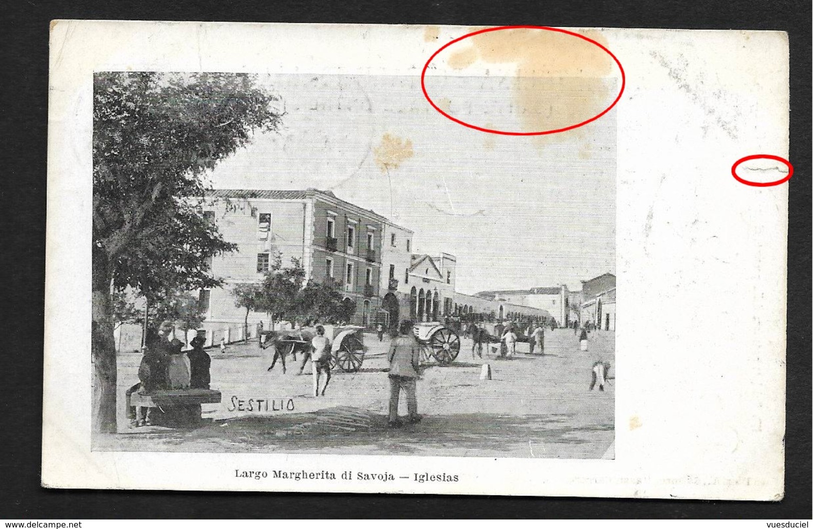 Iglesias Largo Margherita Di Savoja  - Cachet Cagliari CPA 1903 Italie Sardegna Italia - Cagliari