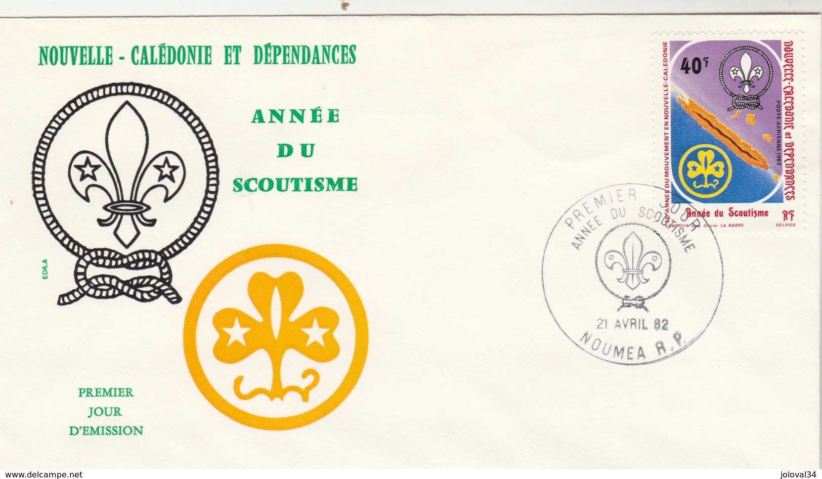 NOUVELLE CALEDONIE  FDC 1982 - Yvert  PA 223 Scouts Scoutisme - FDC