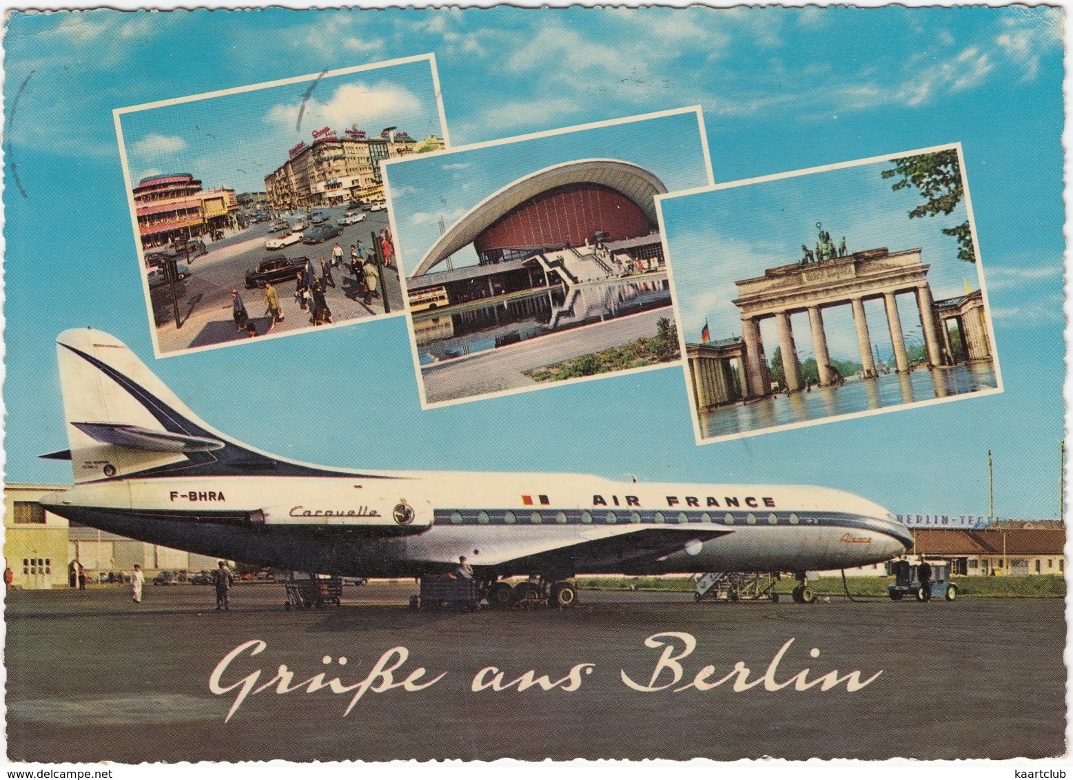 Berlin - Tegel : F-BHRA CARAVELLE - AIR FRANCE ALSACE - Flughafen / Aeroport - 1962  - (BRD) - Tegel