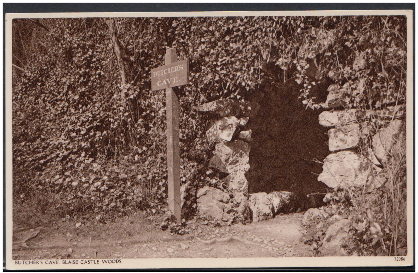 Bristol Postcard - Butcher's Cave, Blaise Castle Woods    DC1704 - Bristol