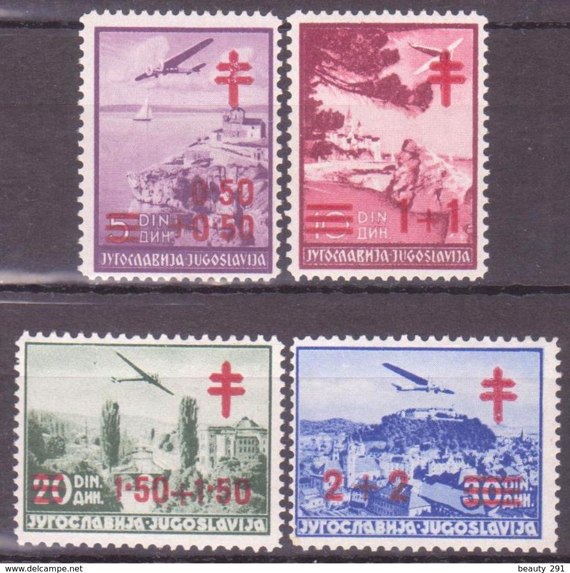 YUGOSLAVIA - JUGOSLAVIJA - 1940 - AIRMAIL,TBC  - Mi. 429-432*  MVLH  VF - Neufs